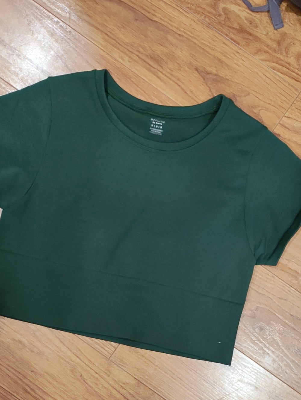aerie Forest Green Cropped Tee